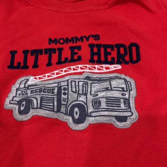 Carter’s Firetruck Matching Set Onesie and Sweatpants in Gray/Red size 24M - Picture 3 of 8